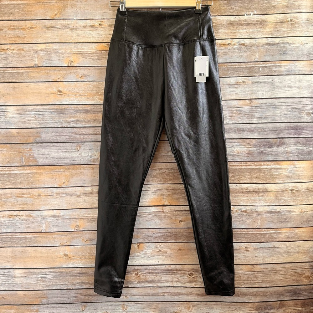BP Leggings Women’s Size Small Black Faux Leather High Rise NWT